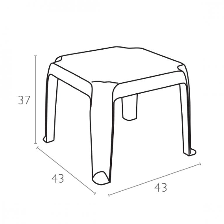 Столик для шезлонга пластиковый Zambak,  белый