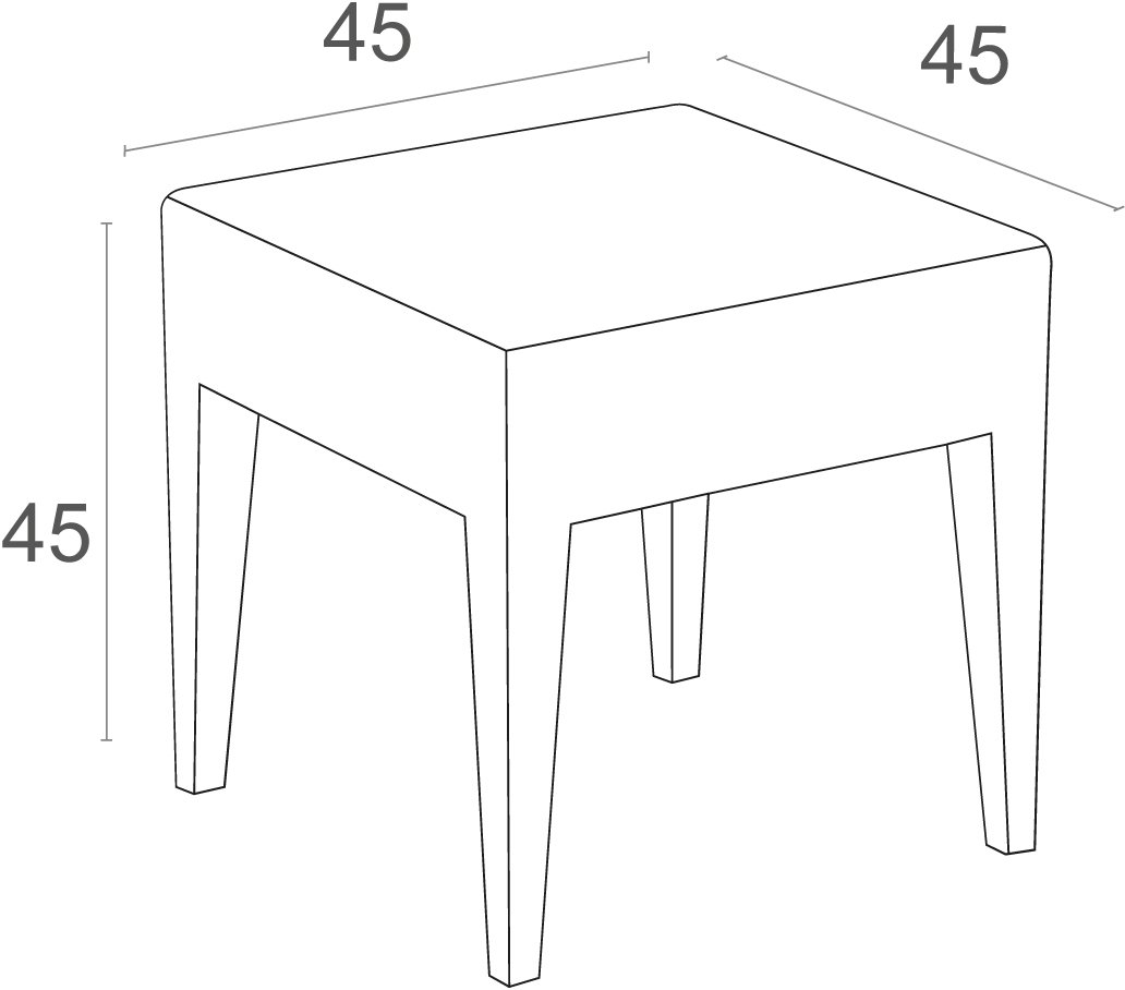 Столик плетеный для шезлонга, GT 1009, 450х450х450 мм,  антрацит