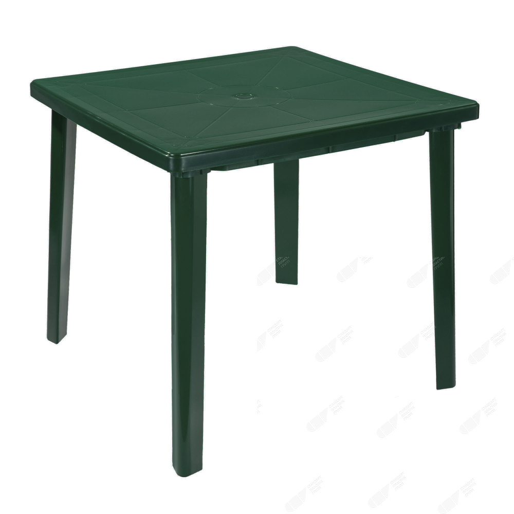 Пластиковый садовый стол «СП квадратный 80×80», тёмно-зелёный