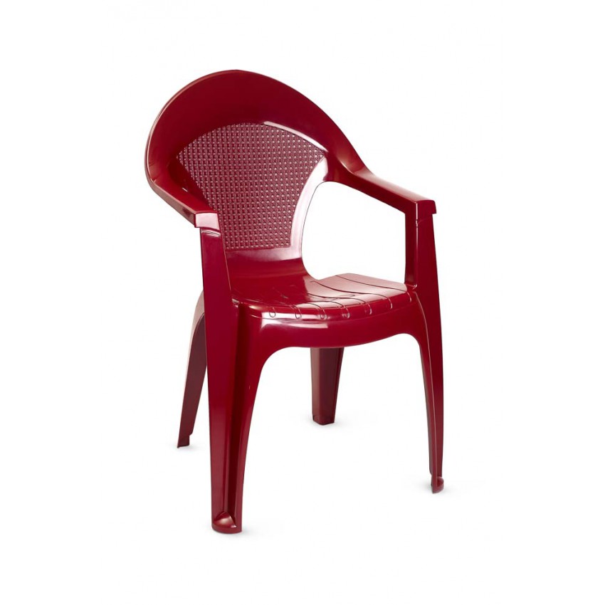 Пластиковое кресло "PL Барселона" бордовое