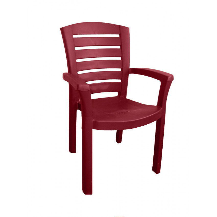 Пластиковое кресло «PL Капри» бордовое