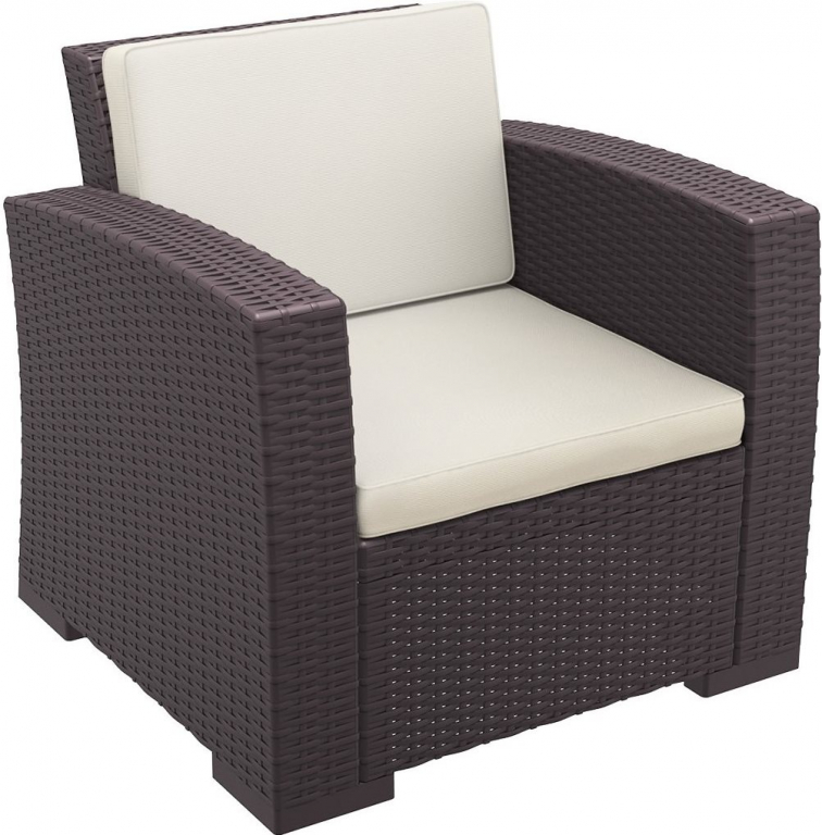 Кресло пластиковое плетеное с подушками Monaco Lounge
