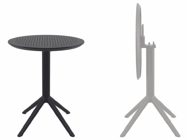 Стол пластиковый складной, Sky Folding Table Ø60, Ø600х740 мм,  черный