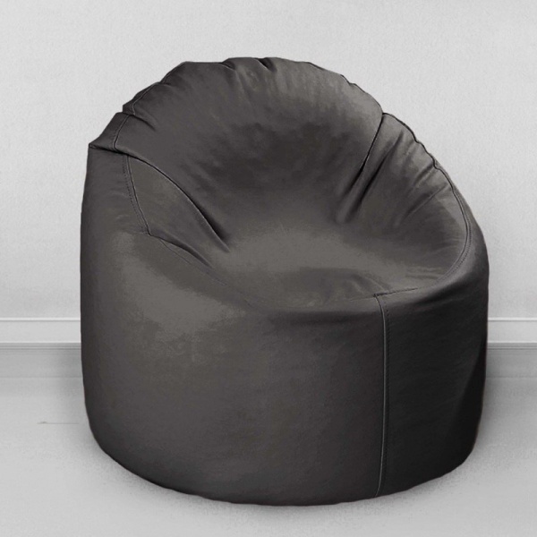 Кресло-мешок Лаунж, экокожа, черный