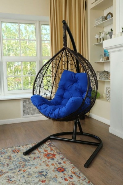 Кресло подвесное Бароло коричневый / м/э синий