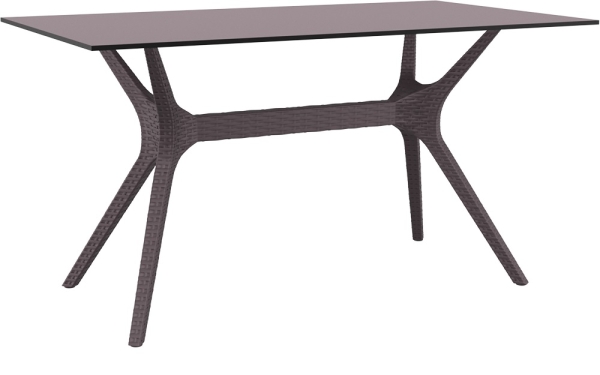 Стол пластиковый, Ibiza Table 140, 1400х800х740 мм,  коричневый