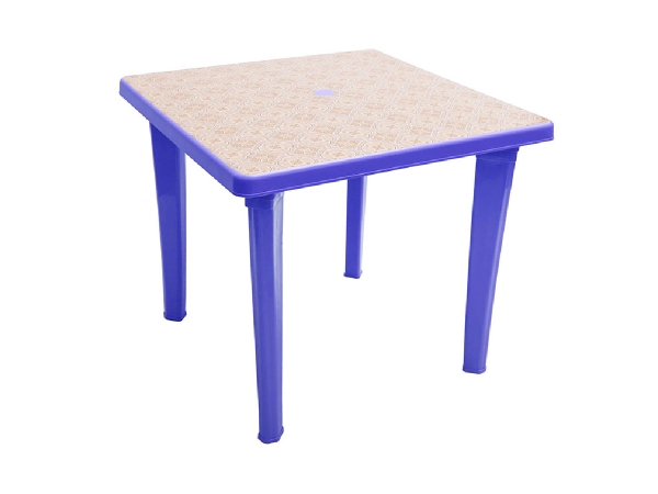 Стол пластиковый "EL квадратный с рисунком" синий