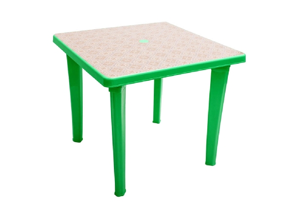Стол пластиковый "EL квадратный с рисунком" зелёный